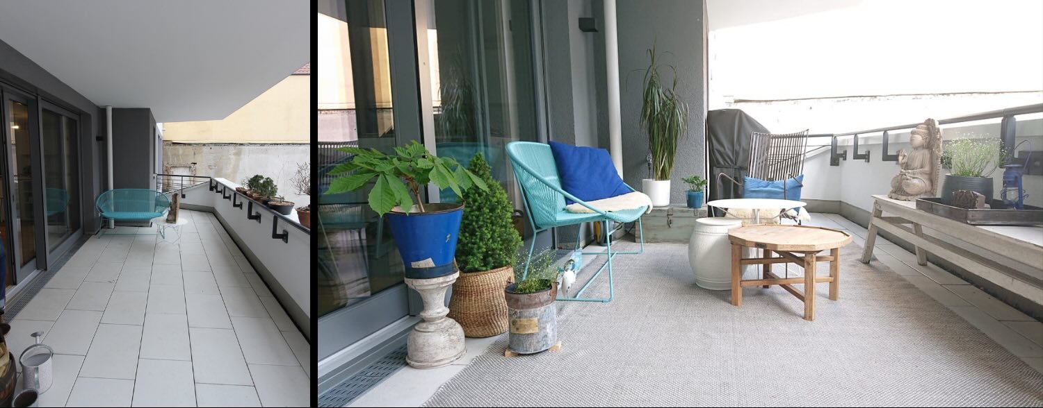 Rikiki Interior Design: Balcony design: Two different tastes, one Balcony/19,711