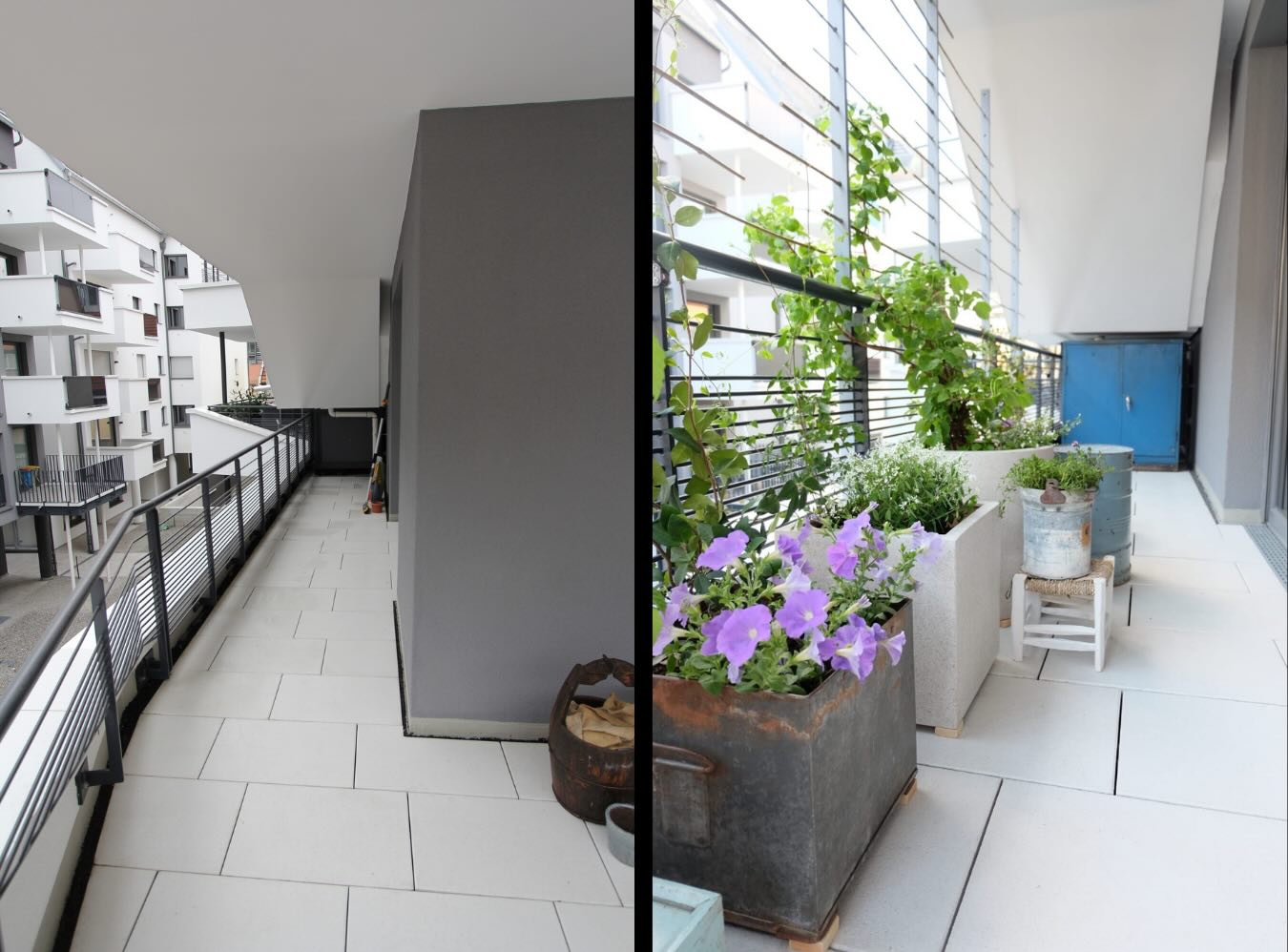Rikiki Interior Design: Balcony design: Two different tastes, one Balcony/19,735